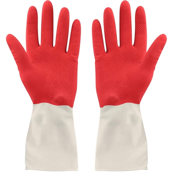 steadmax Disposable Cleaning Gloves, Medium, Natural Rubber Latex, 2 Pack