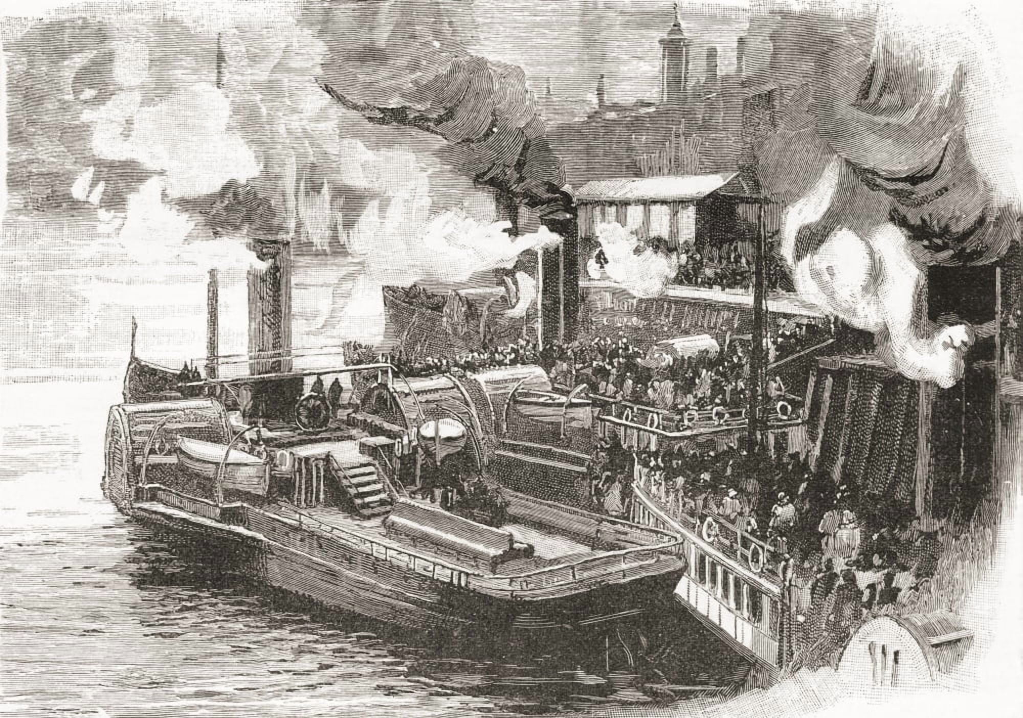 The steamboat Quay at The Broomielaw Glasgow Scotland in the 19th century From Cities of the World published c1893 Canvas Art - Ken Welsh Design Pics (32 x 22)