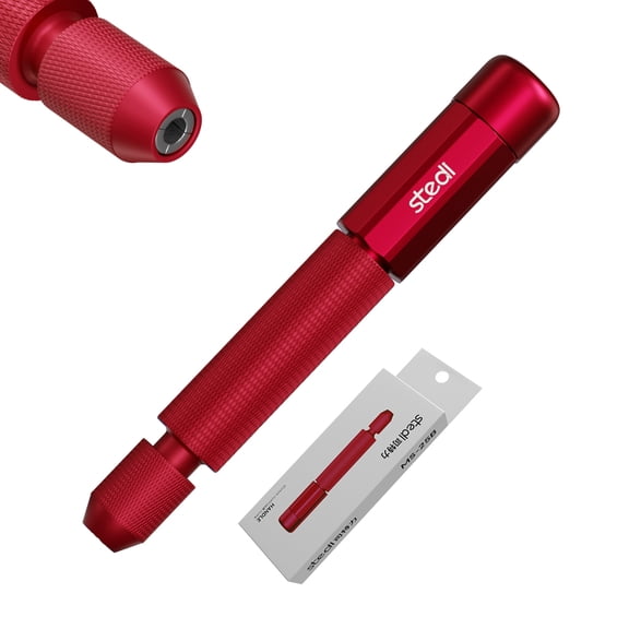 stedi Manual Pin Vise Hand Drill, Model Hobby Making Tools, Ultra-precision Double Bearings Hand Drill for Gundam, Miniature Military Model, 3D Resin Parts, Red