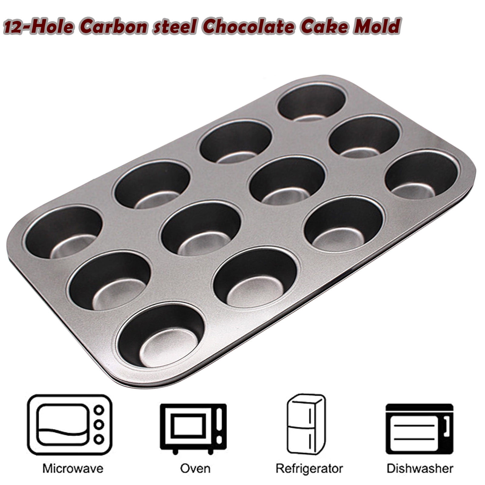 steel Half Mould DIY Chocolate Cupcake Cake Baking Tube Cake Pan with Removable Bottom Cake for