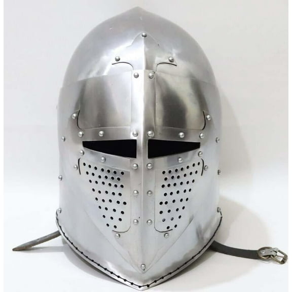 steel helmet armor medieval sugarloaf bascinet italian 14th century armor helmet for SCA buhurt combat knight