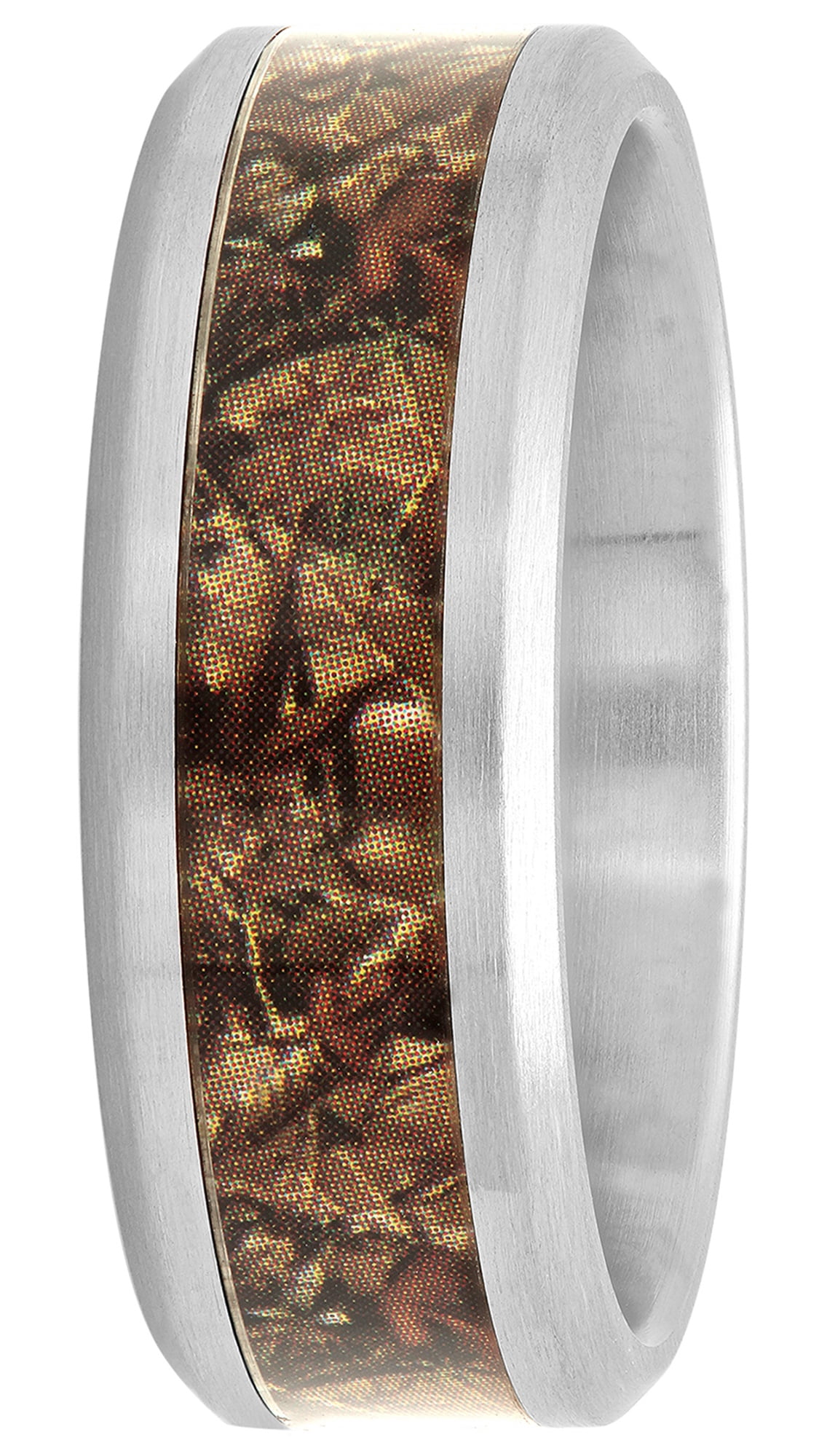 steel nation jewelry mens stainless steel 8mm camouflage inlay wedding ...