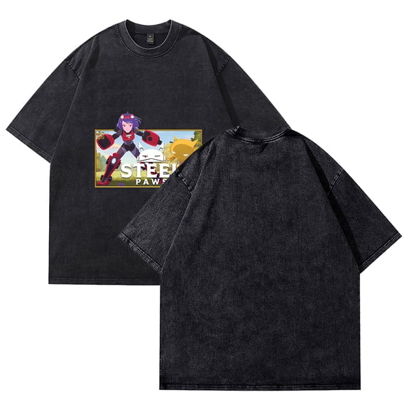 steel paws T-Shirt Summer Crew Neck Short Sleeve T-Shirt Unisex Street Fashion Clothing Tops