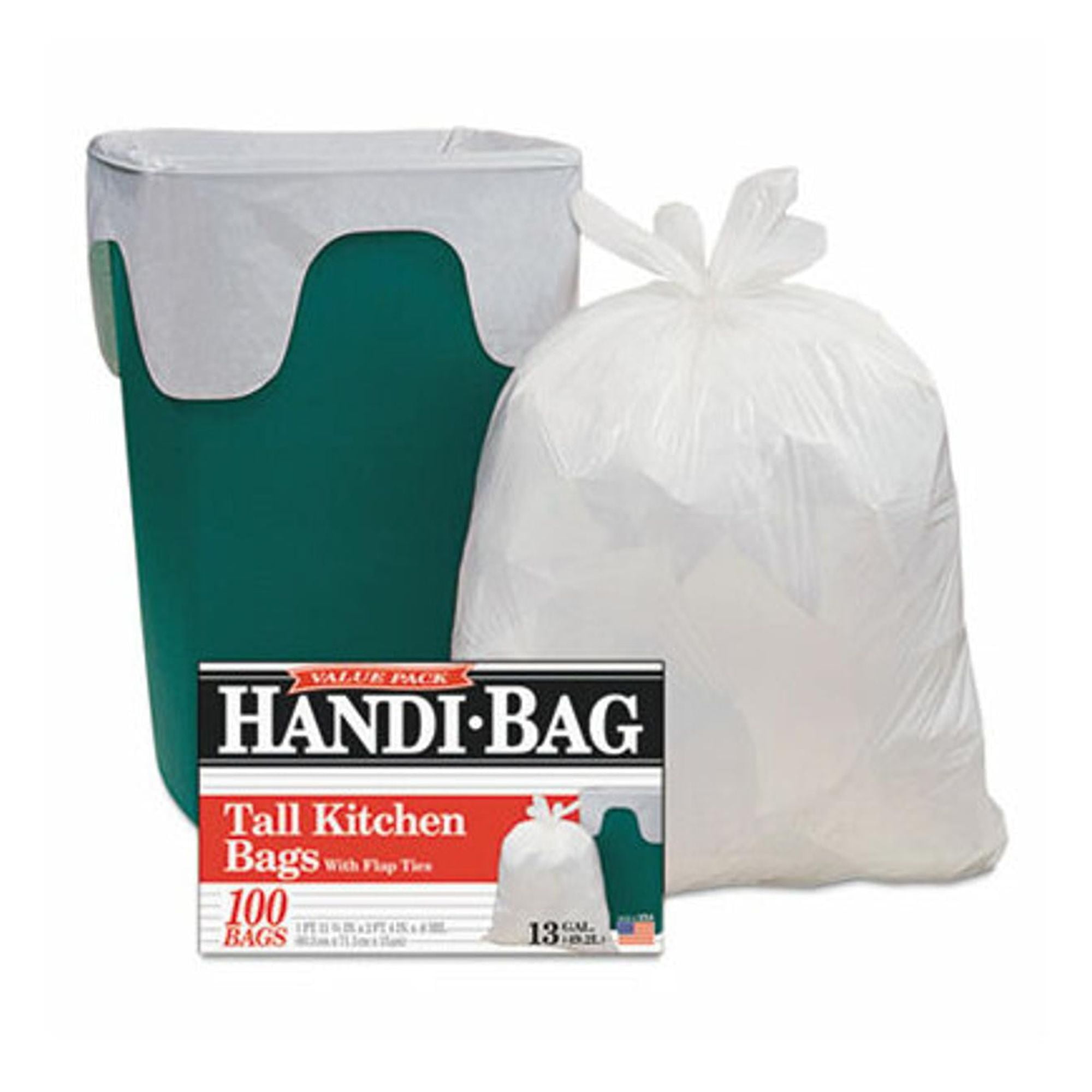 ster, WBIHAB6FK100, HandiBag Flap Tie Tall Kitchen Bags, 100 / Box