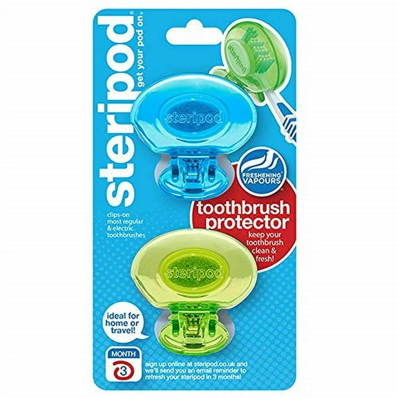 steripod Corded Electric ENE03-BRK Toothbrush Protector Dual Pack Assorted Colors