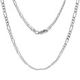 thumbnail image 1 of sterling Silver 3mm Figaro Link Chain Anklet Beveled Edge Nickel Free Italy 9 inch, 1 of 3