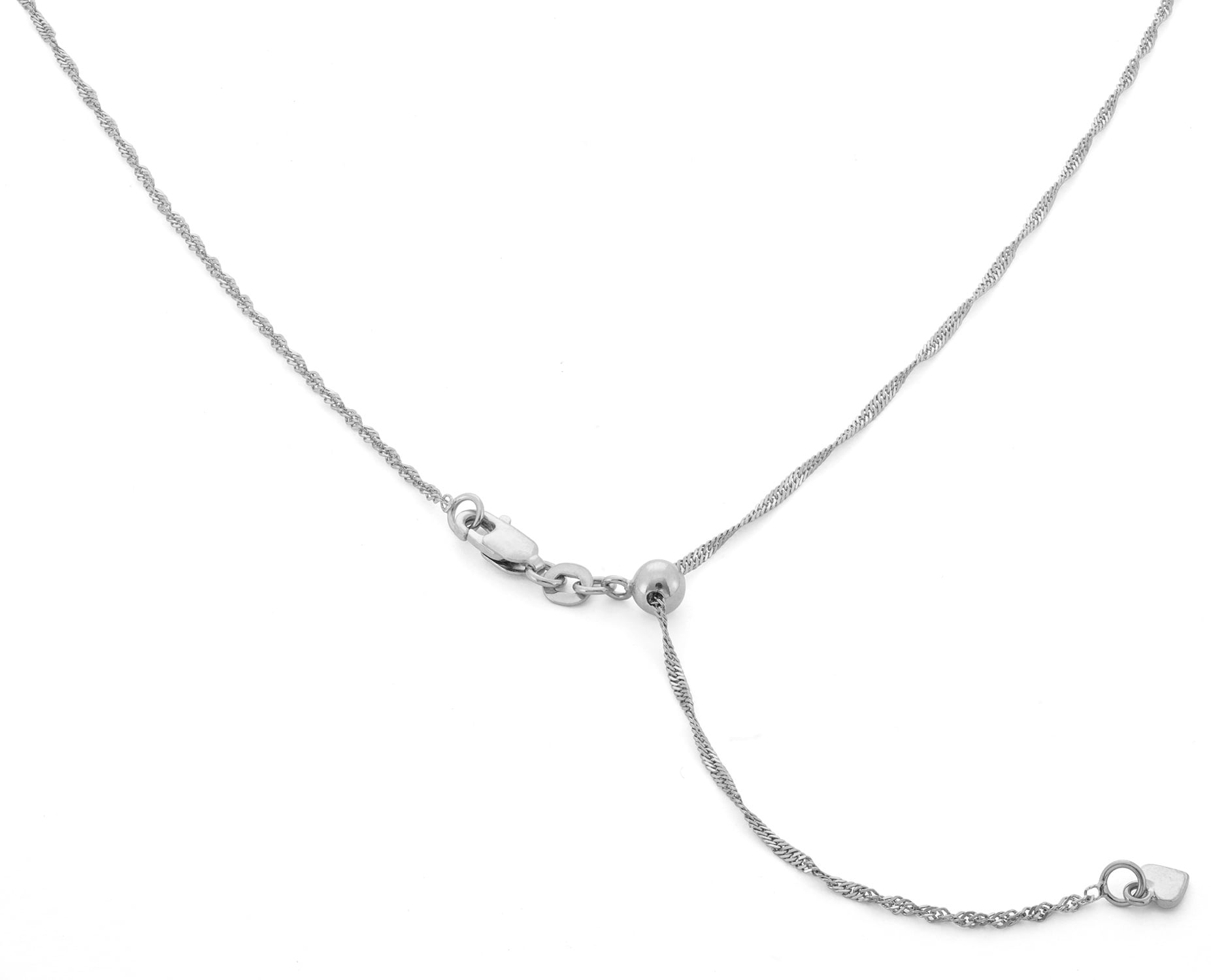 sterling silver adjustable singapore chain