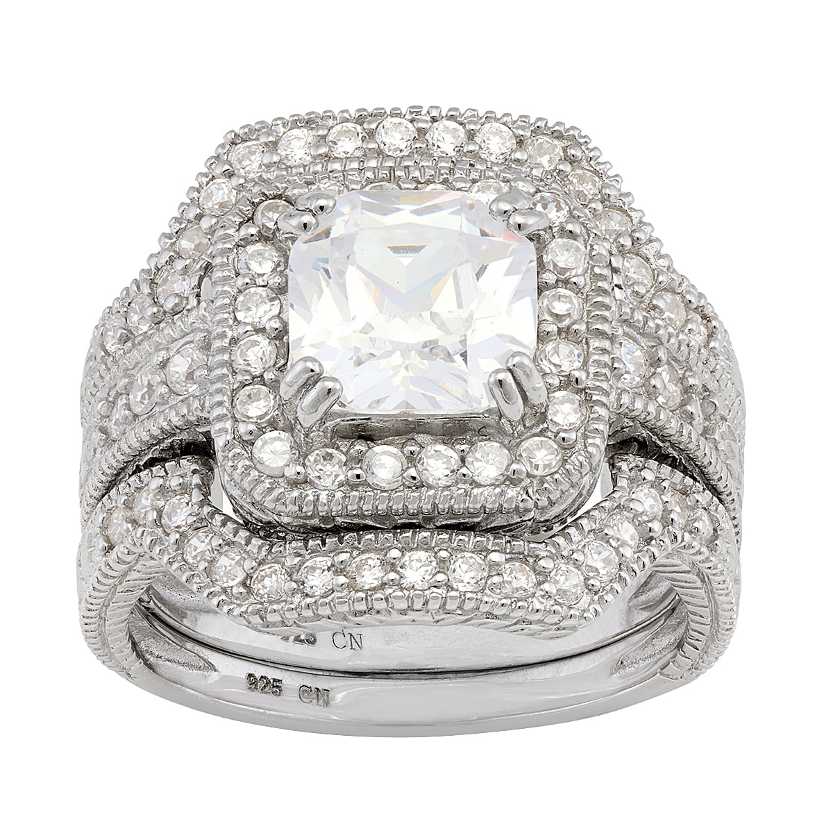 sterling silver cubic zirconia ring set