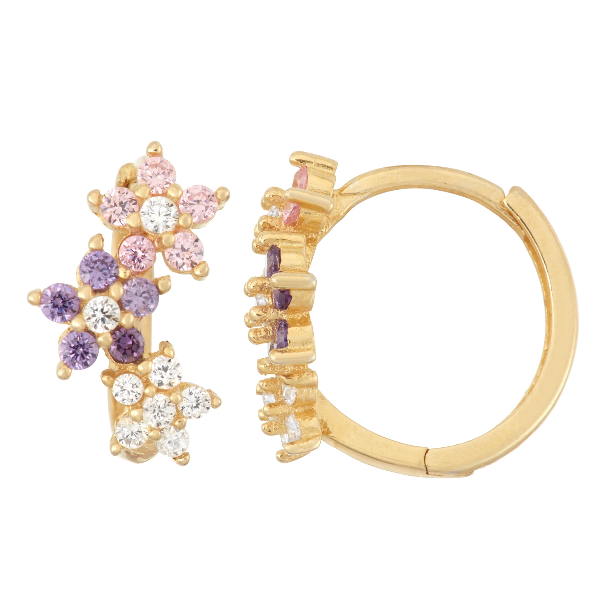 sterling silver kid's cz flower earring