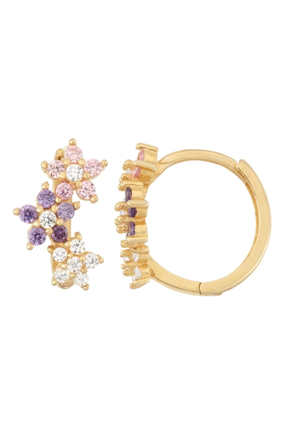 sterling silver kid's cz flower earring