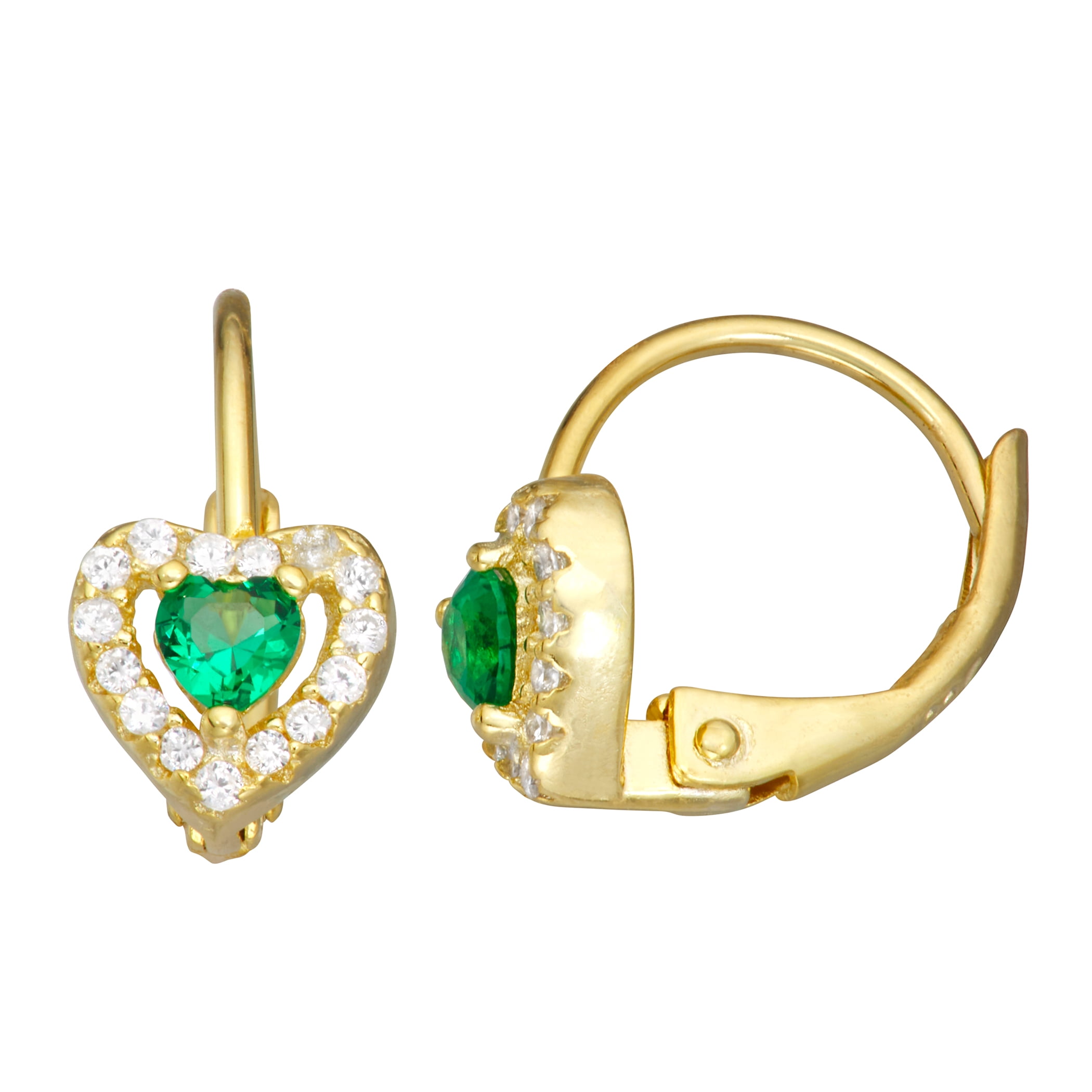 sterling silver kid's cz leverback earring