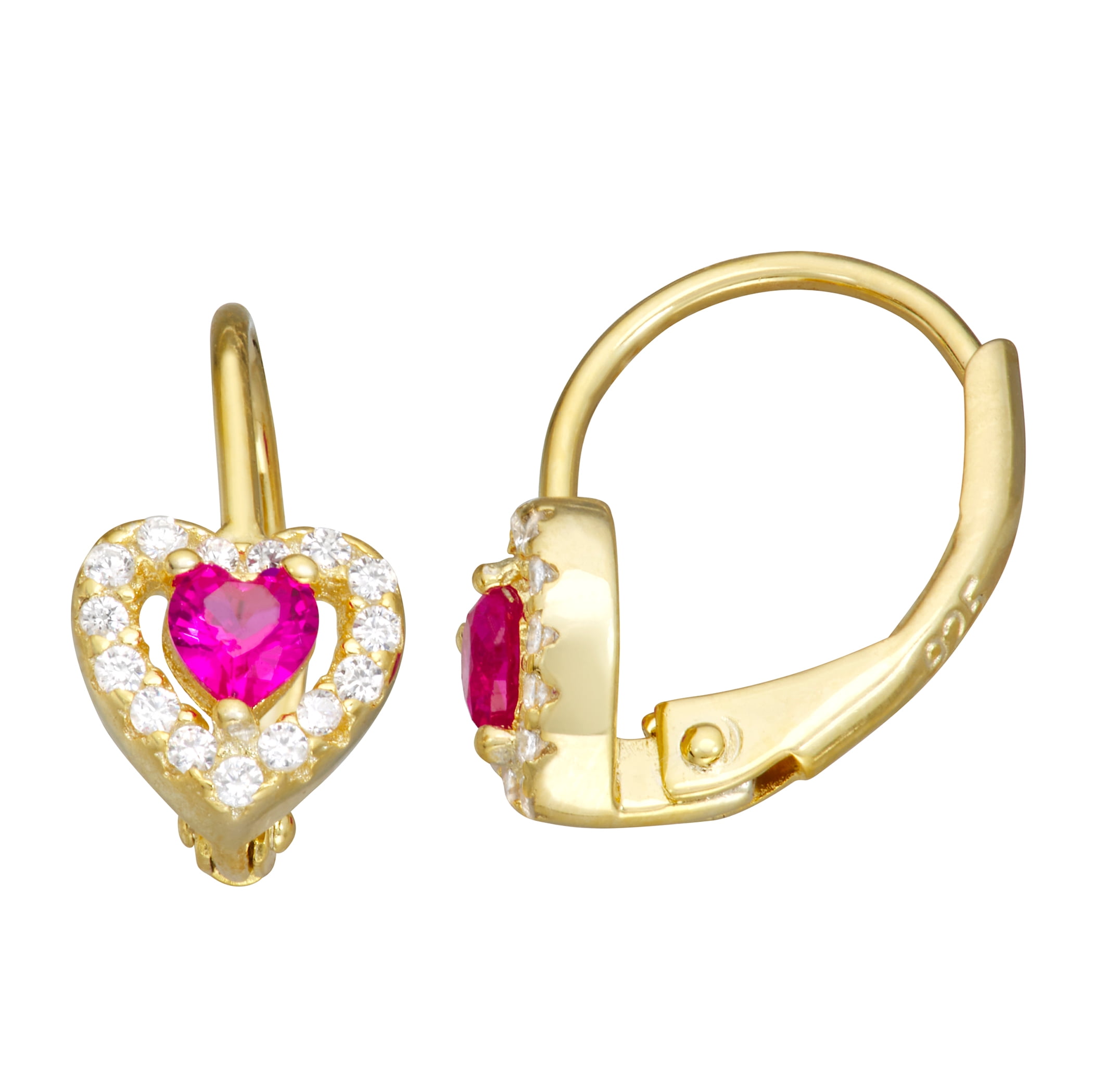 sterling silver kid's cz leverback earring