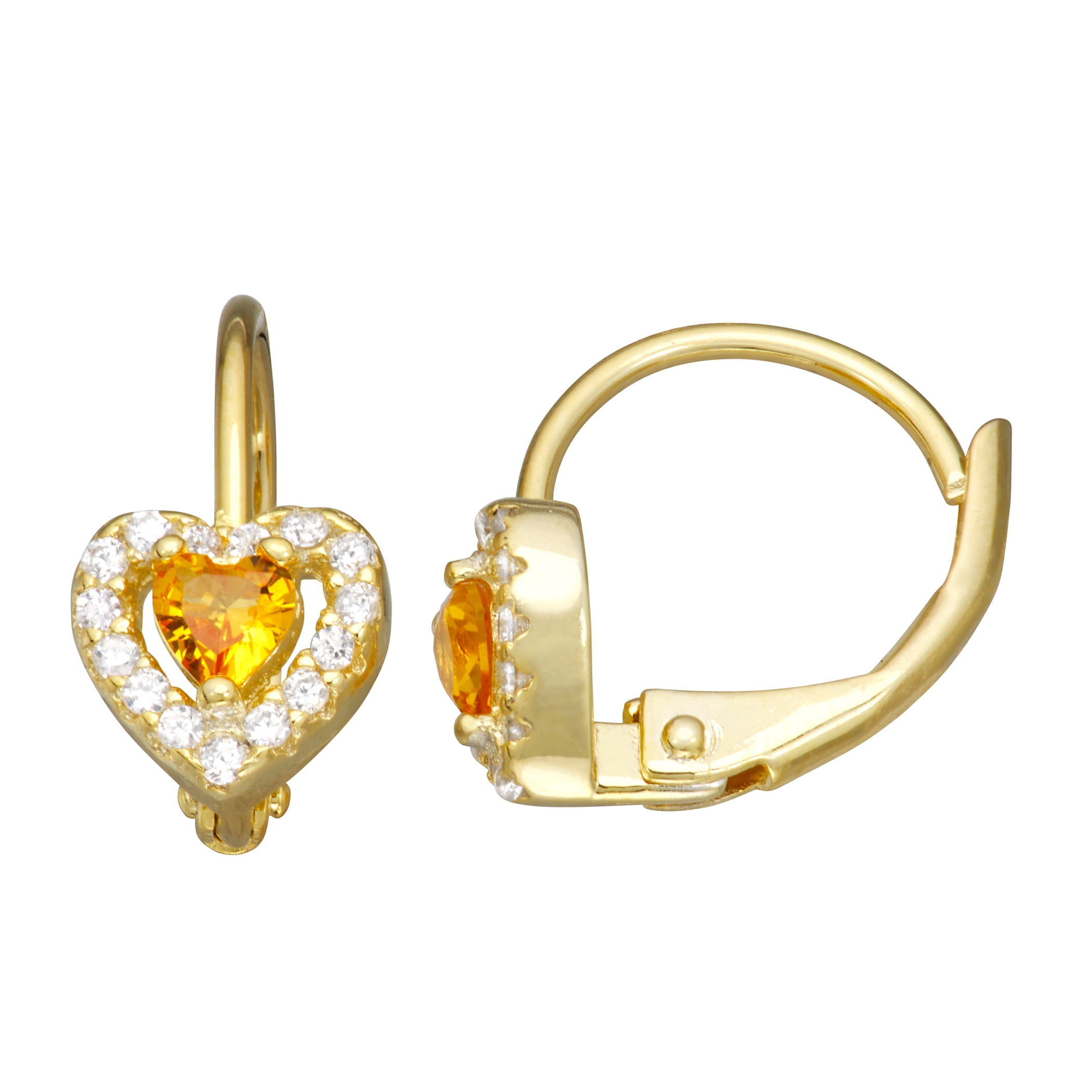 sterling silver kid's cz leverback earring