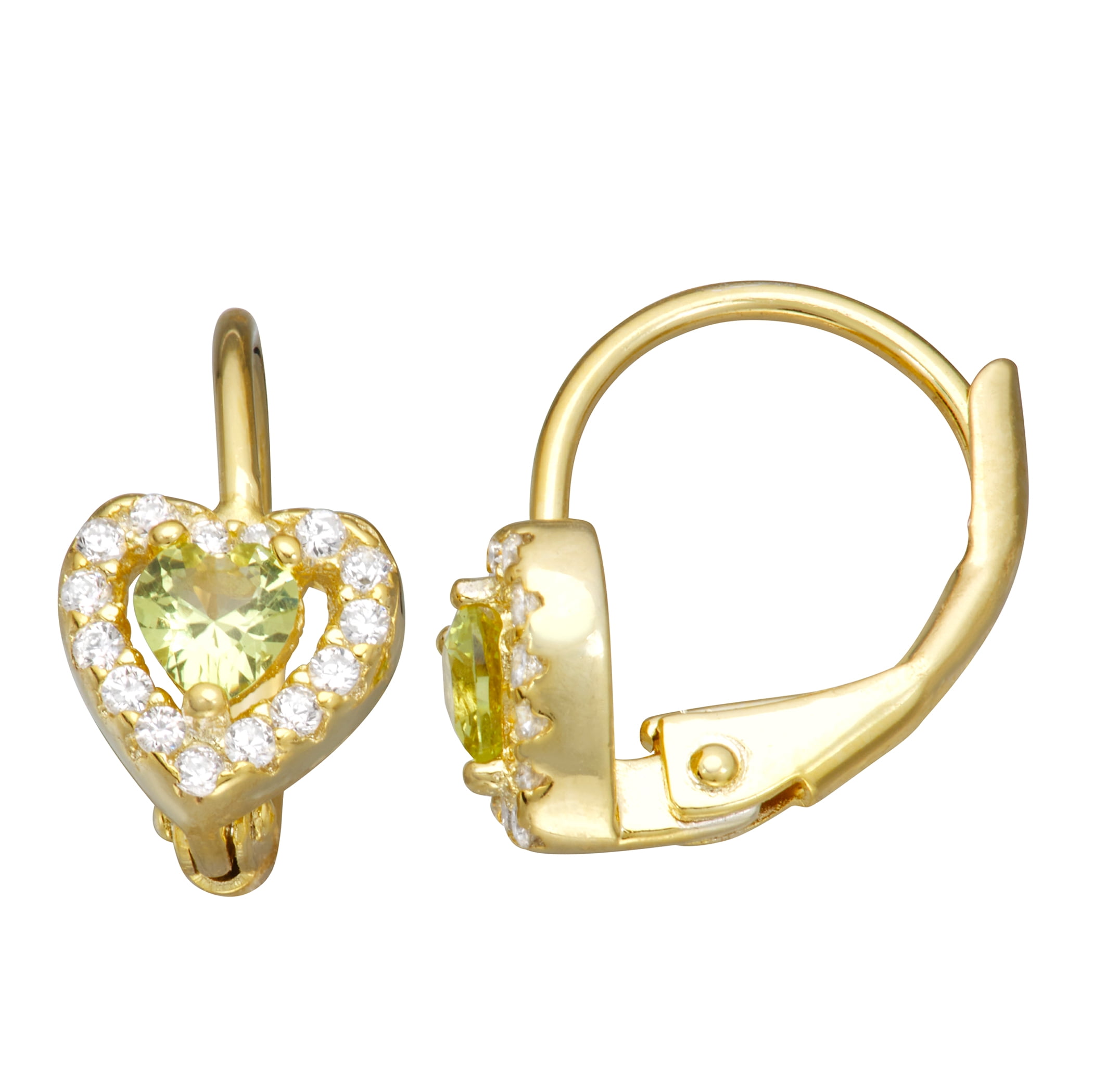 sterling silver kid's cz leverback earring