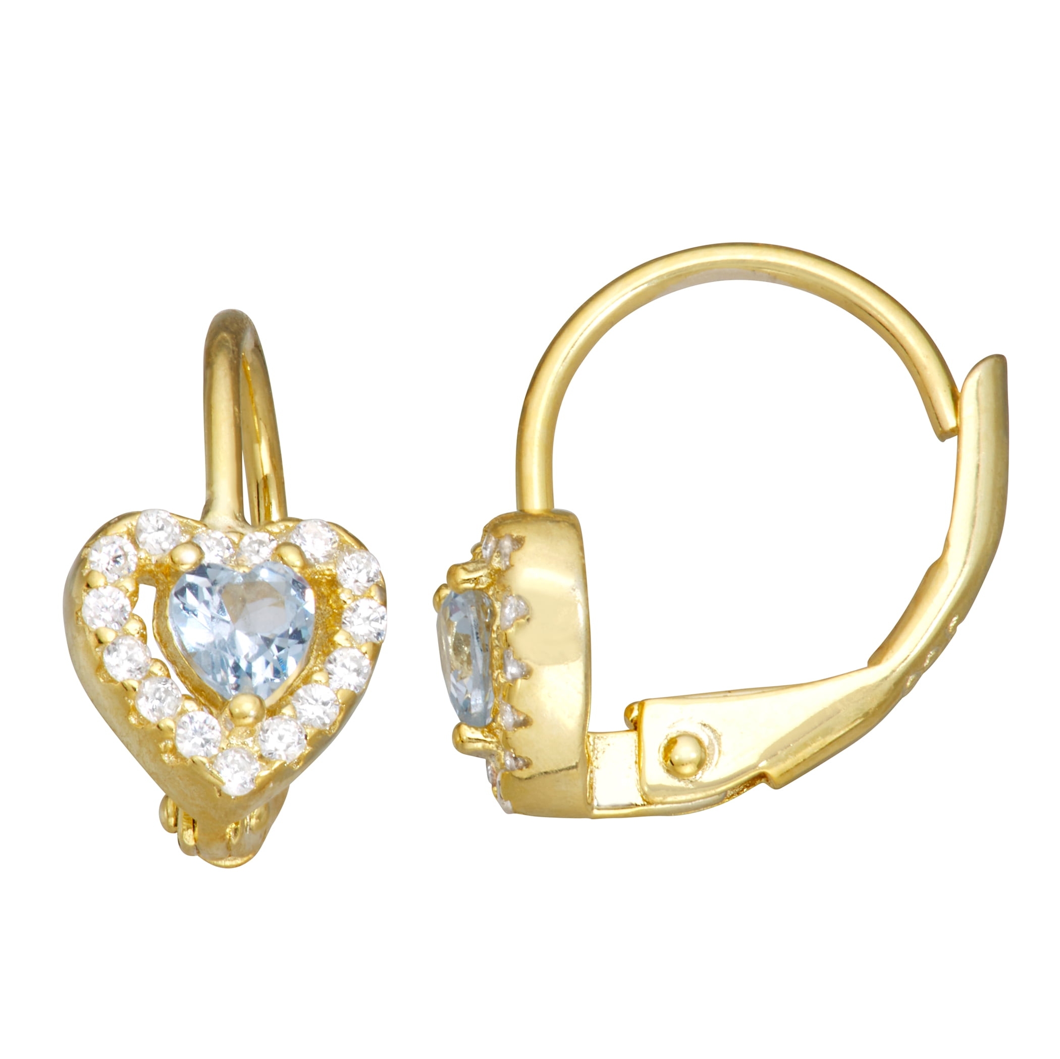 sterling silver kid's cz leverback earring