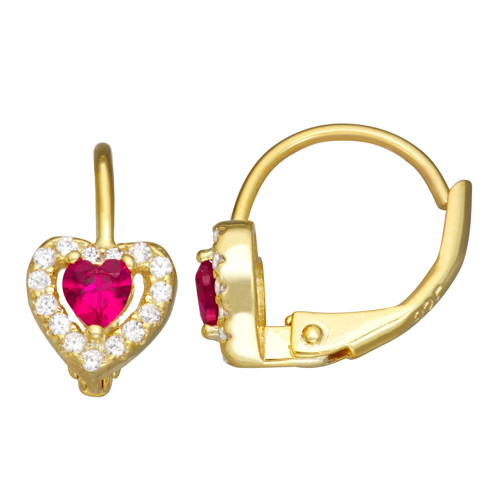 sterling silver kid's cz leverback earring