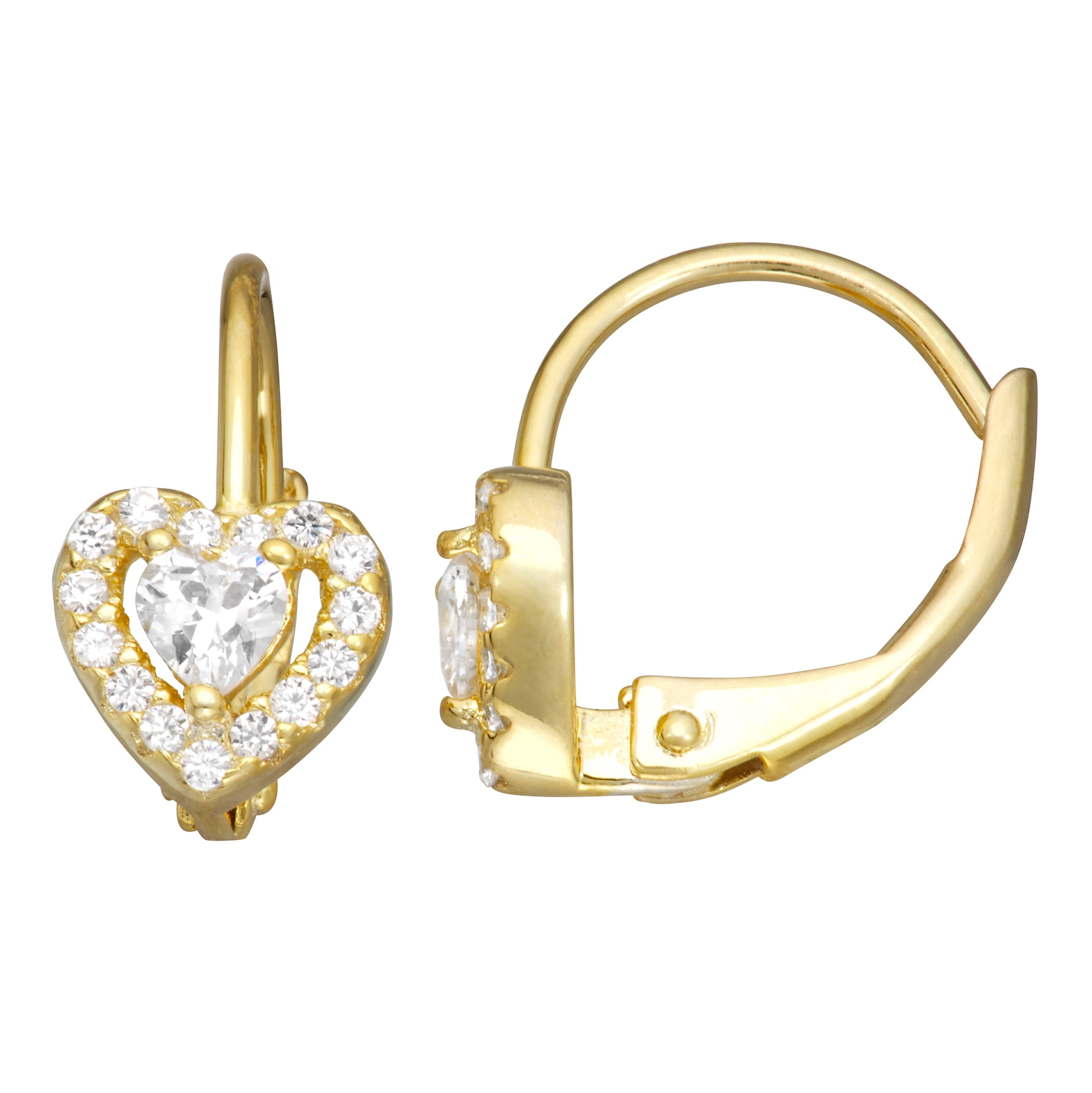 sterling silver kid's cz leverback earring