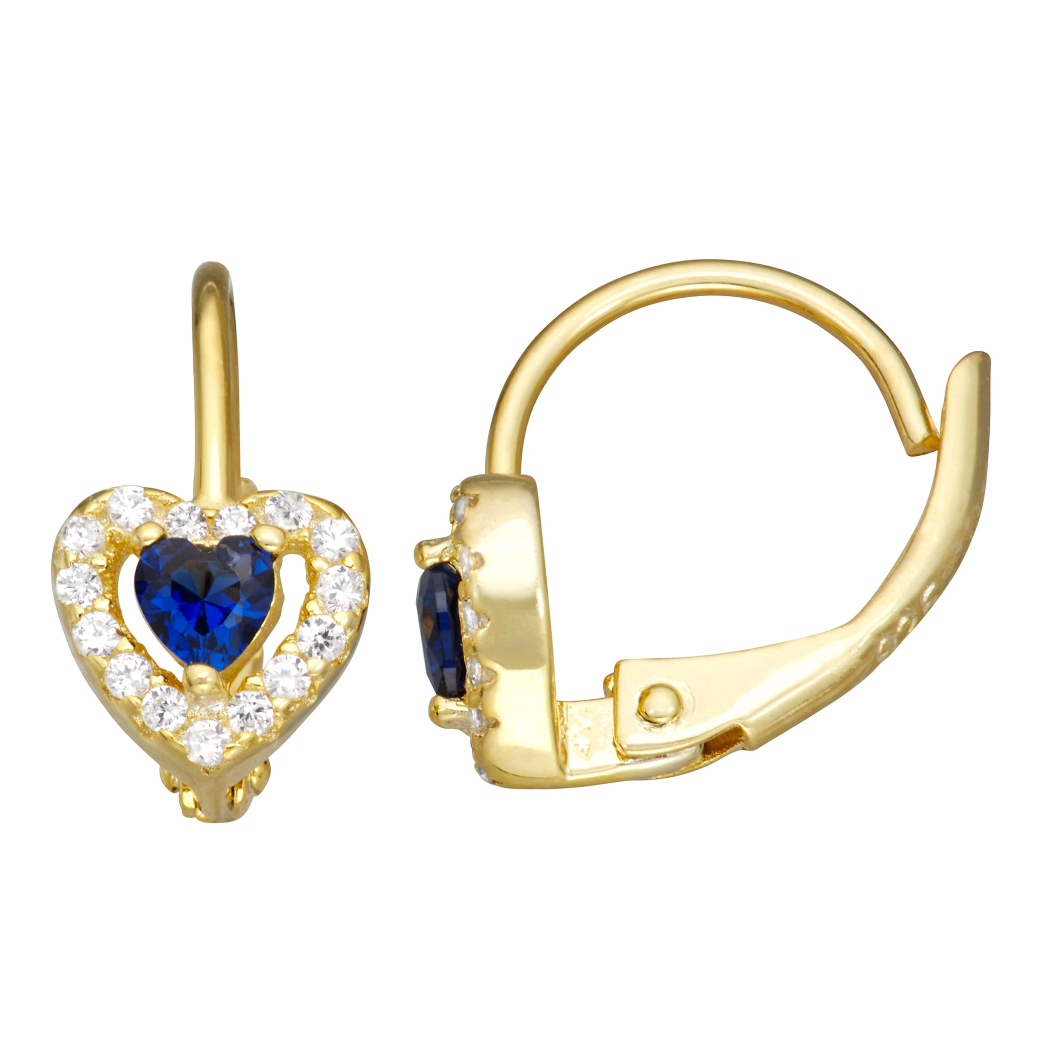 sterling silver kid's cz leverback earring