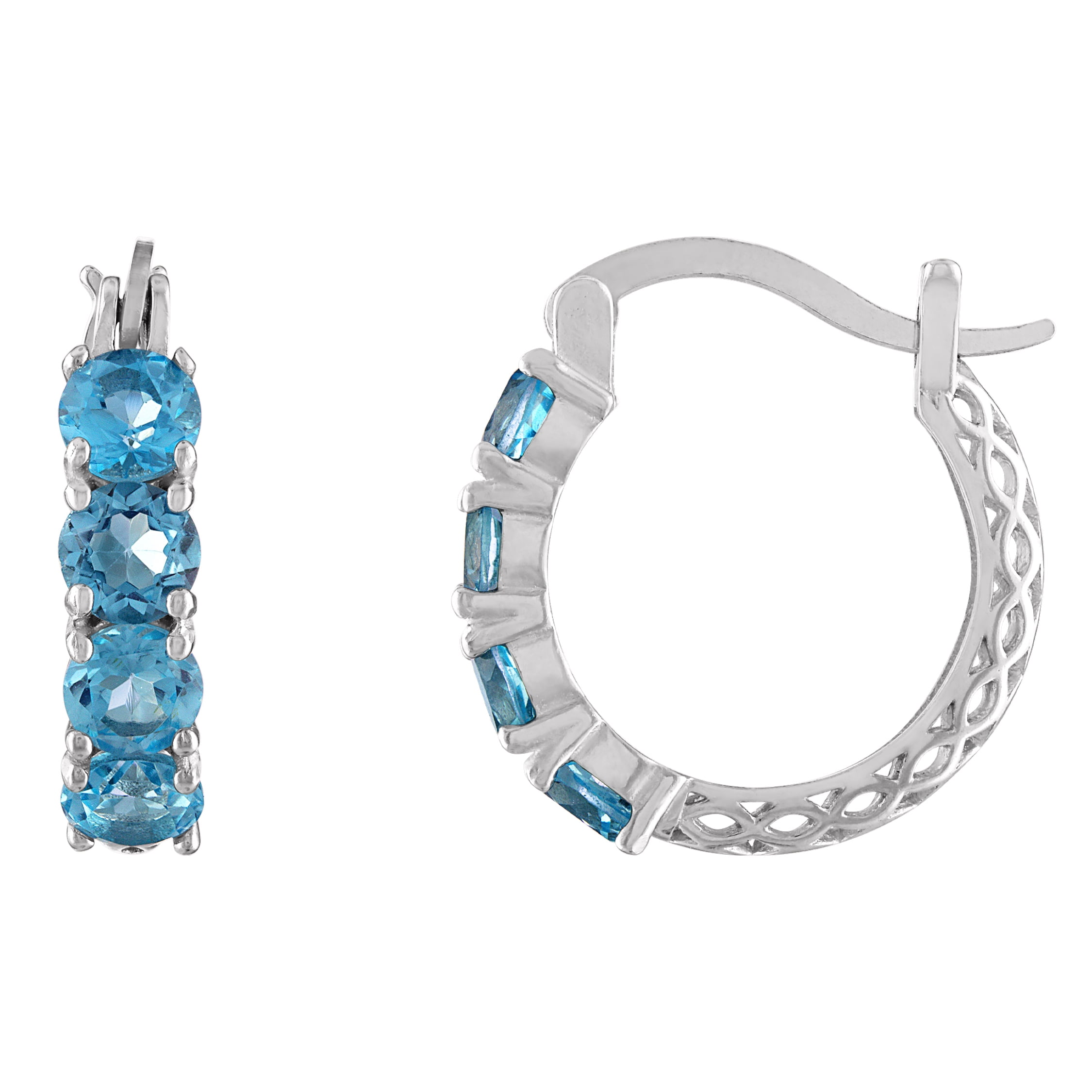 sterling silver swiss blue topaz earrings