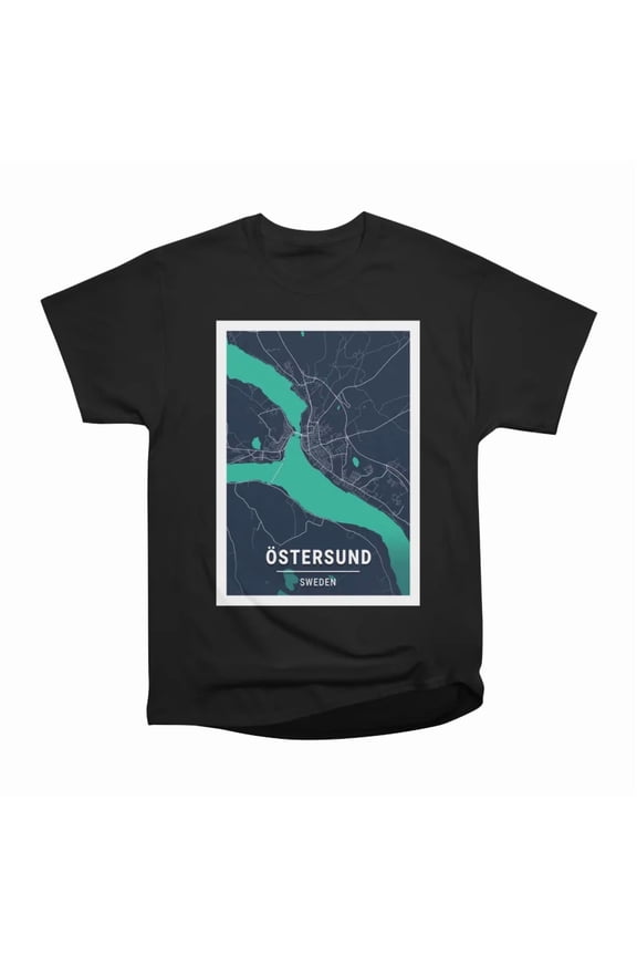 stersund Sweden Blue Dark City Map T-Shirt Tee Gift For Him Merch For Her Apparel For Frie