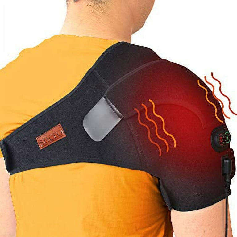 CHEROO Shoulder Heating Pad with Vibration Massager, Auto Shut Off Heated  Brace Wrap Support for Rotator Cuff Joint Tendon Injury Arthritis Pain