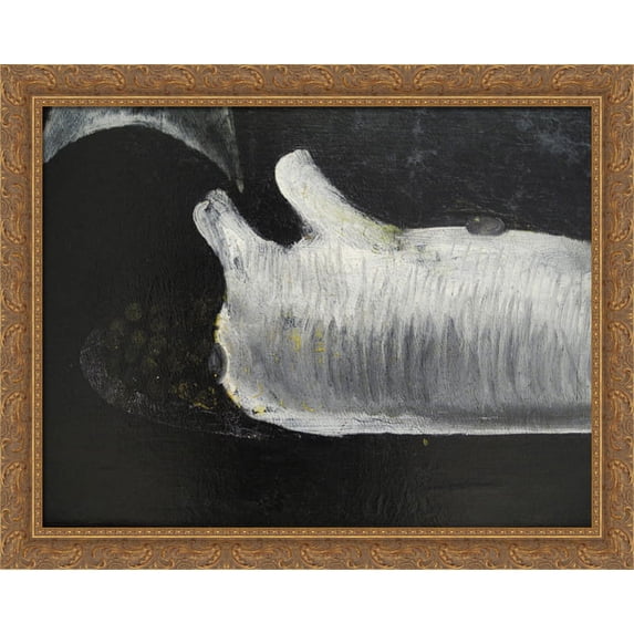 still Life (detail) 36x28 Large Gold Ornate Wood Framed Canvas Art by Niko Pirosmani