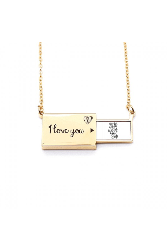 still water run deep quote letter envelope necklace pendant jewelry