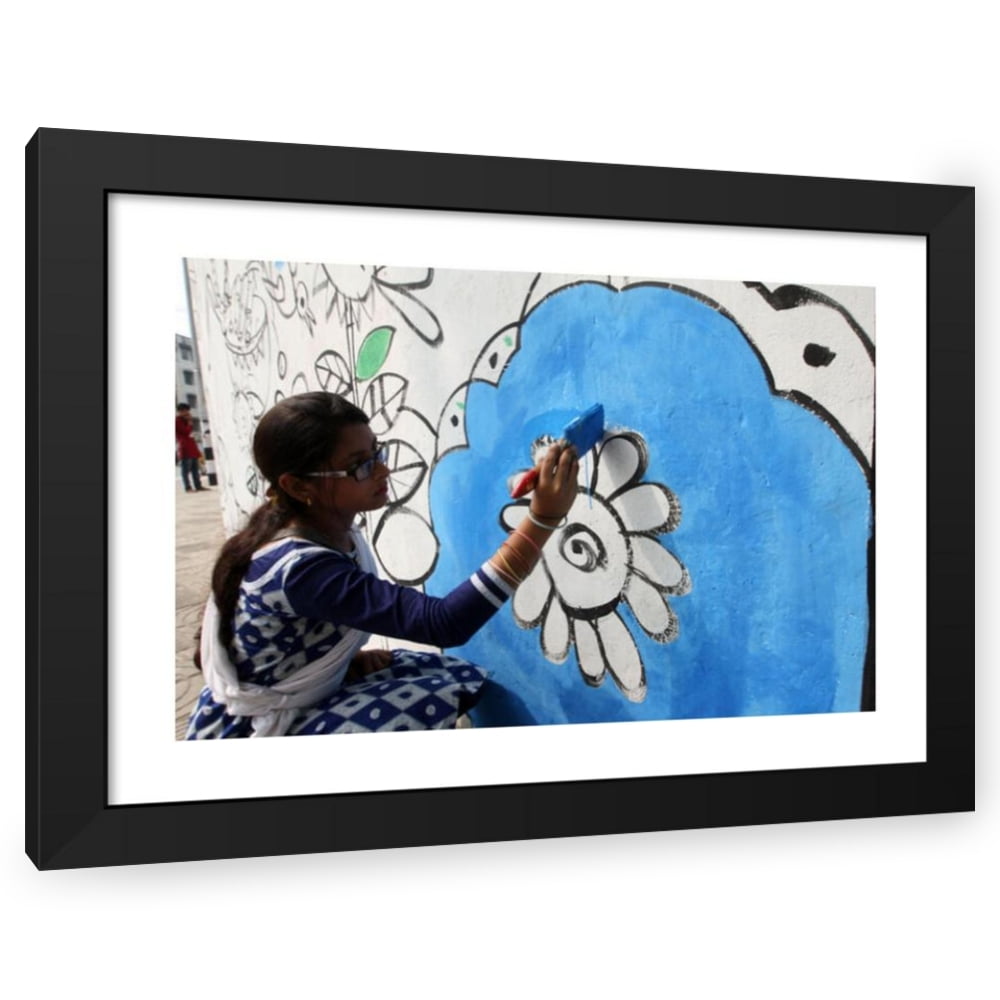 stinger 10x7 Black Modern Wood Framed Wall Art Titled Dhaka