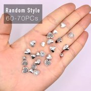 stino Silver Metal Spacer Beads for Jewelry Making, Heart Butterfly Flower Fish Beads for Bracelet Necklace Earrings,Jewelry Findings & Supplies, 50g Heart 60pcs