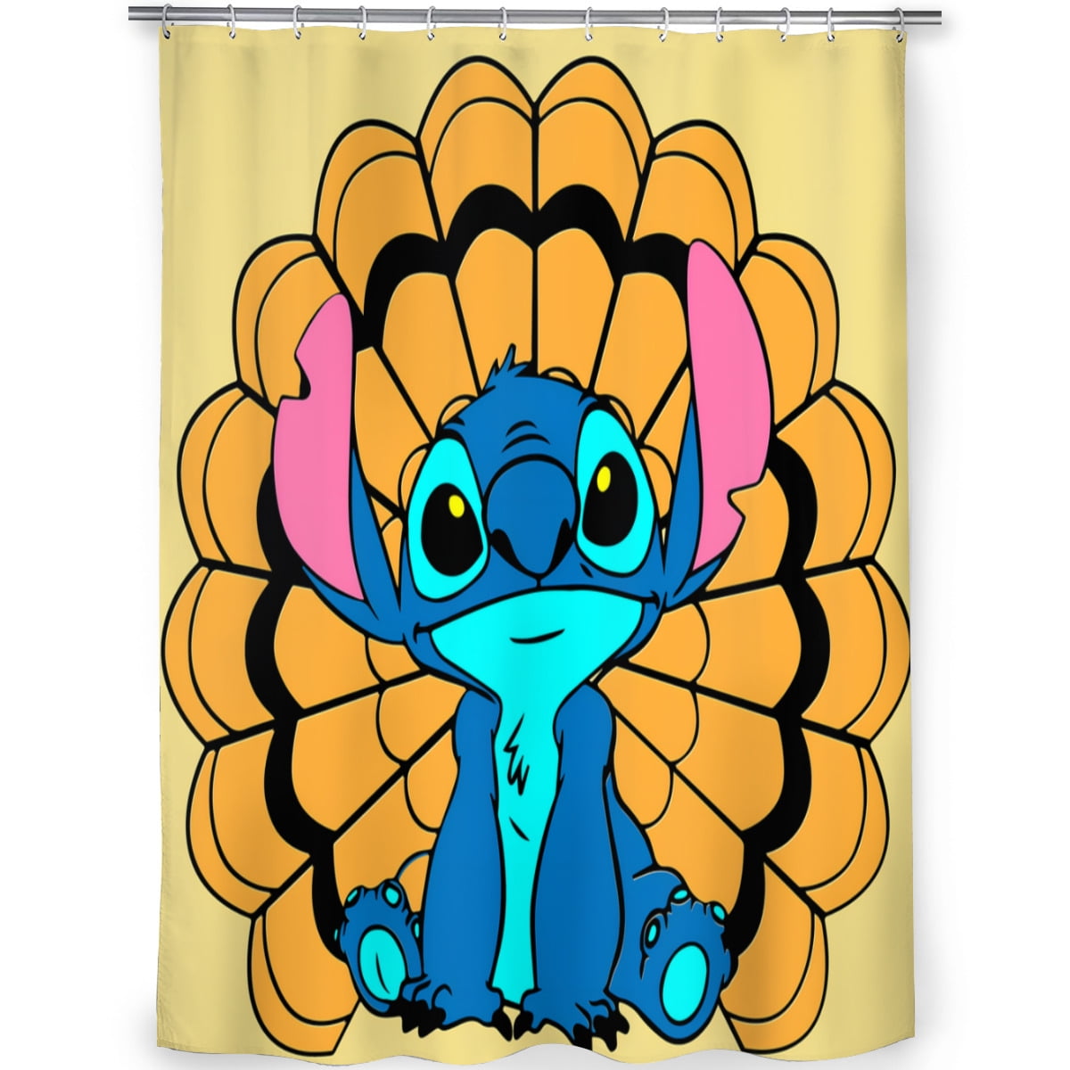 stitch Halloween Thanksgiving Cartoon shower curtain wave shower