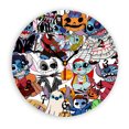 stitch Halloween Thanksgiving Cute Round Digital Wall Clock 12inch30cm