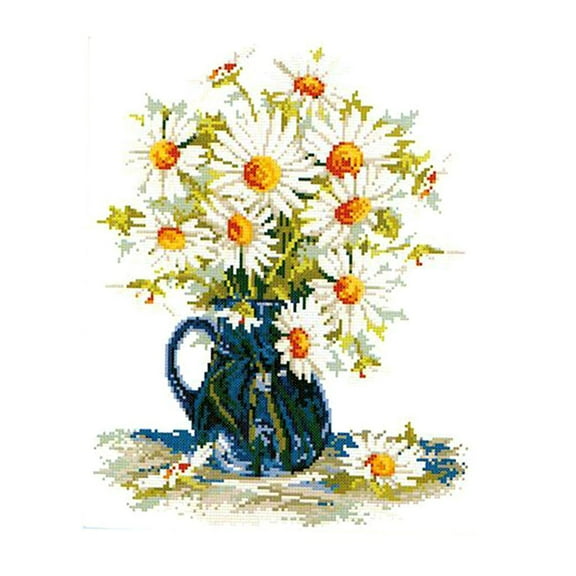 stitch for Adults, Beginners, Stamped Flowers Patterns Decor, Embroidery for Hand DIY Craft, Home, Office, Dining Room