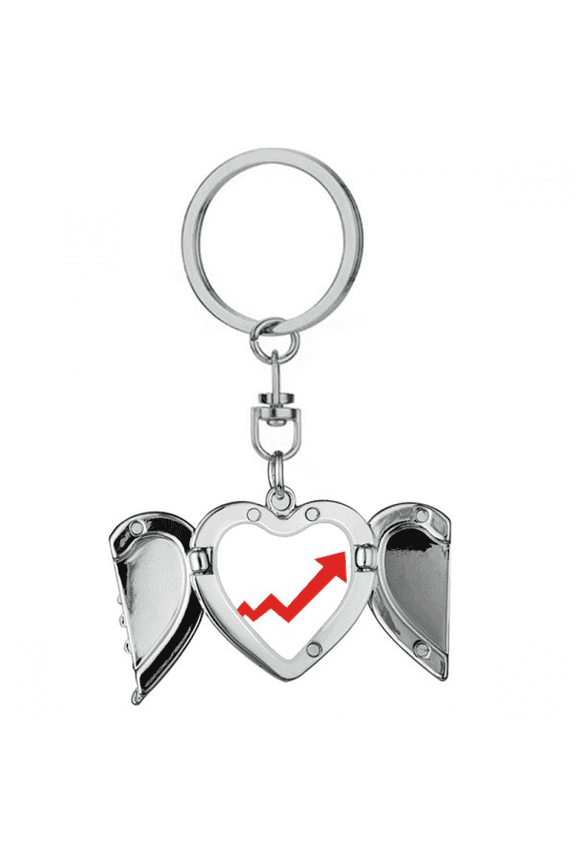 stock securities bull market rise make my good luck heart angel wing key chain holder