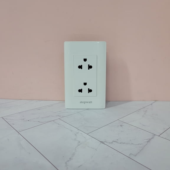 stopwatt Electrical Outlets, DualGang MultiFunction Wall Electrical Outlet, Standard Household Wall Socket for Indoor Home Office Use
