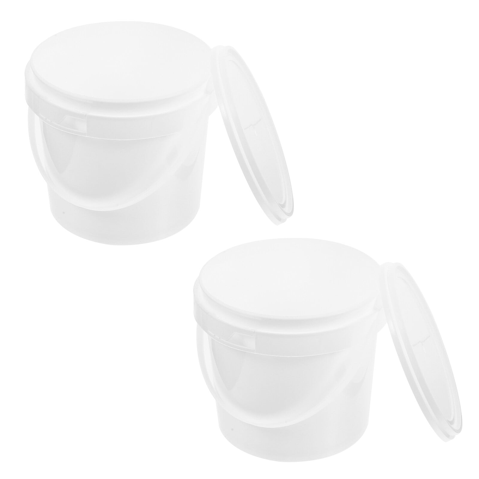 storage bucket 2pcs Portable Storage Bucket Toy Bucket White Plastic