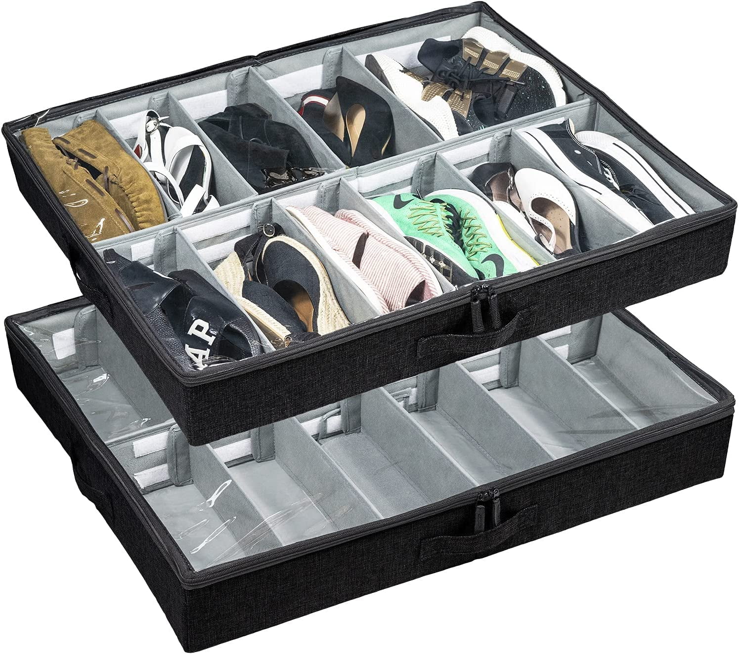 storageLAB Underbed Storage Containers Under Bed Storage for Clothes Blankets and Shoes Woven