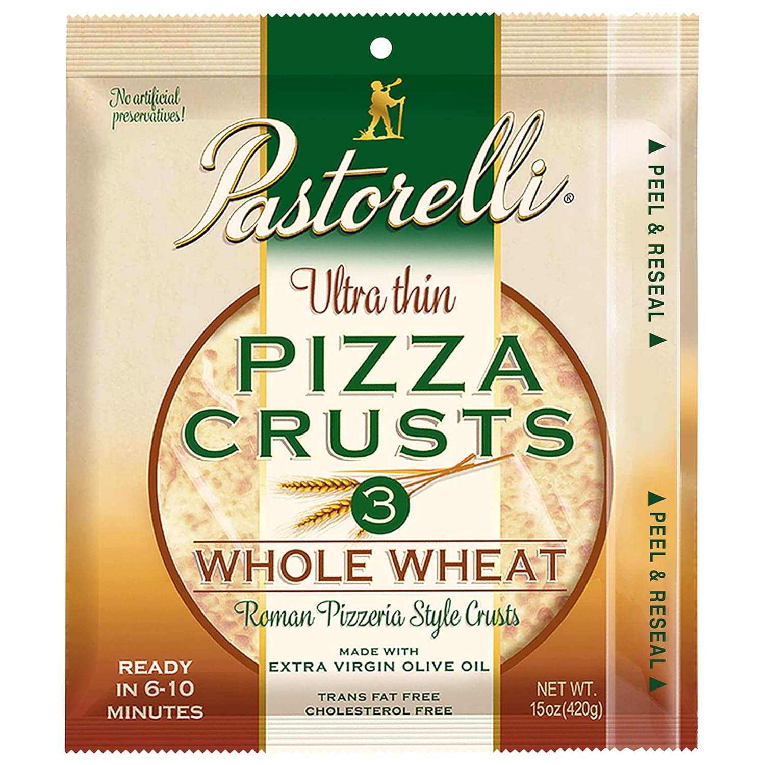 storelli Whole Wheat Pizza Crust, Ultra Thin and Crispy, Premade Pizza