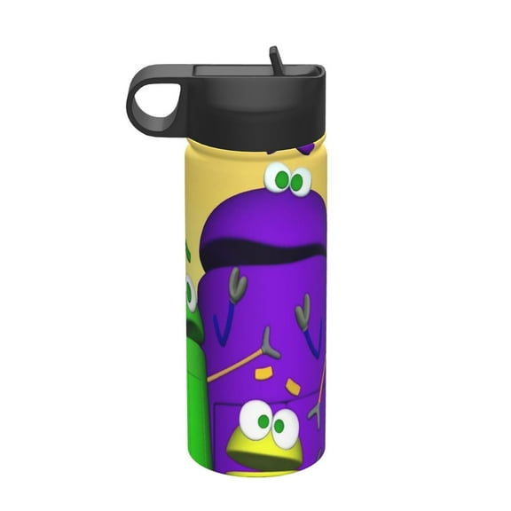 storybots Kids Insulated Water Bottle With Straw - 18 Oz Stainless Steel Double Wall Vacuum Cup, Leakproof, Bpa Free, Suitable For Boys And Girls