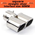 straight silver 60MM Universal Stainless Steel Car Exhaust Pipe
