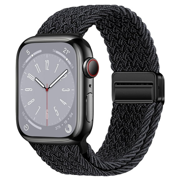 The straps are compatible with Apple Watch Band Ultra 2 1 49mm, 46mm, 45mm, 44mm, 42mm, 41mm, 40mm, 38mm, soft woven magnetic clasp straps, suitable for iWatch series 10/9/8/7/6/5/3 /SE