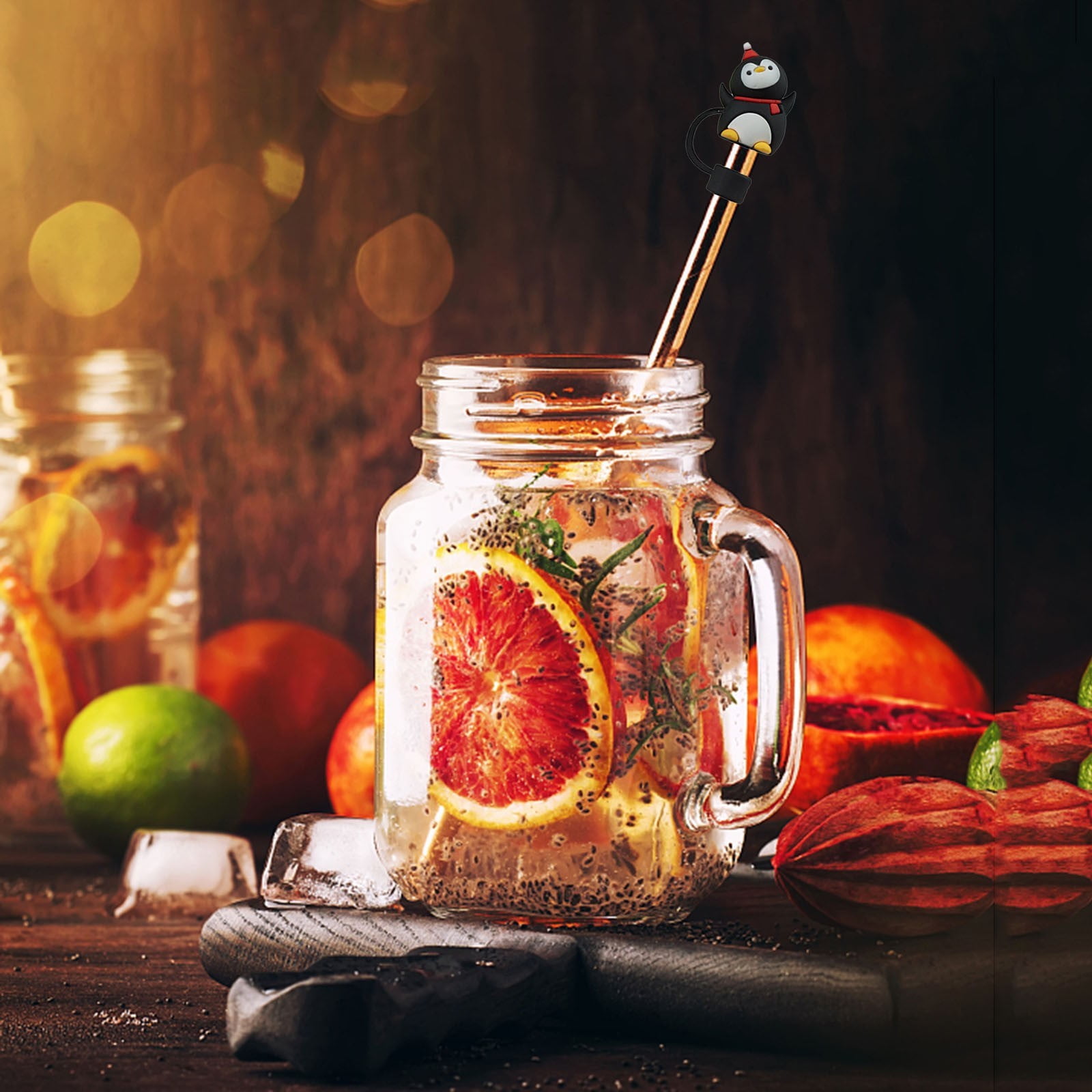 straw cover cap for hydroflask tumbler Easy to clean Christmas season