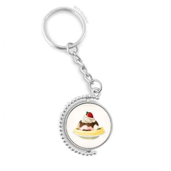 strawberry banana sweet ice rotatable keyholder disc accessories chain clip