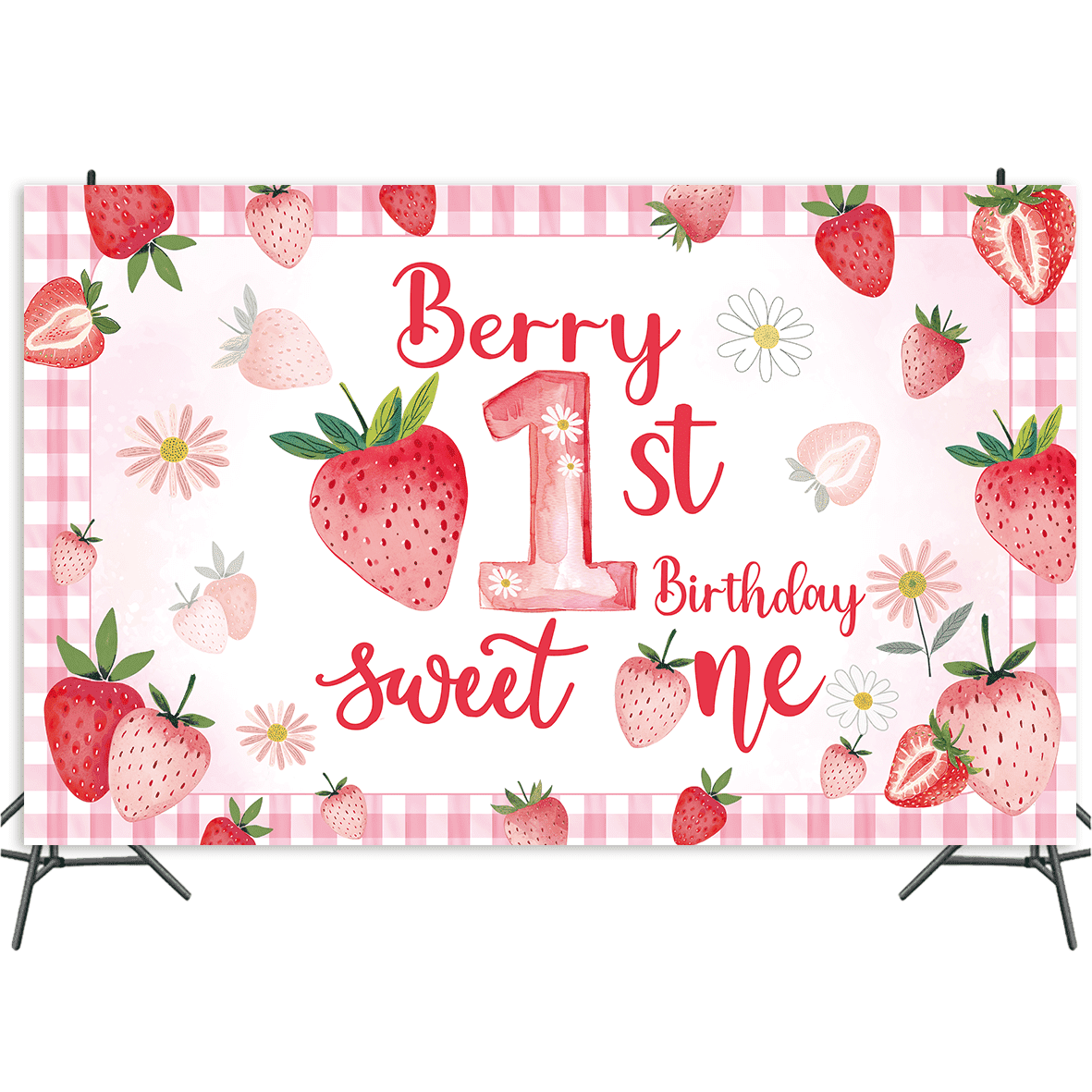 WOLADA Strawberry Baby Shower Backdrop 7x5 FT - Vinyl Photography Background For Newborn Photos & Parties