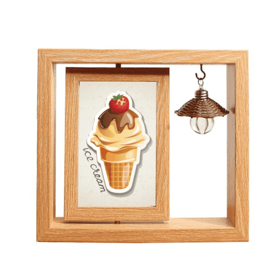 strawberry chote sweet ice c Wooden Rotating Picture Photo Frame 4x6