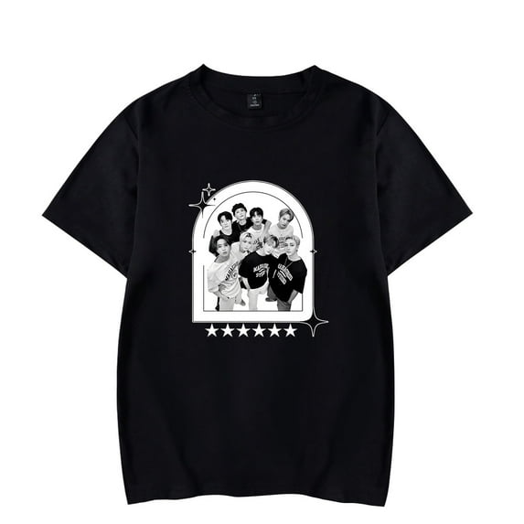 stray Kids Merch men's and women's fashionable round neck casual short sleeved T-shirt for the street
