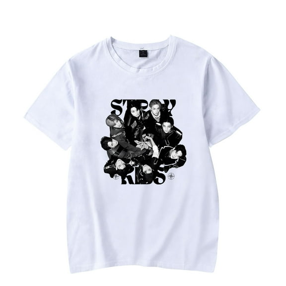 stray Kids Merch men's and women's fashionable round neck casual short sleeved T-shirt for the street