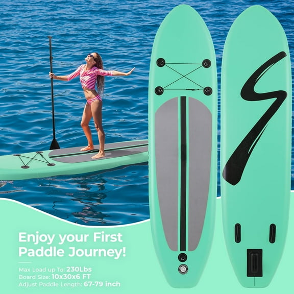 streakboard 10FT Inflatable Paddle Board Stand Up Paddle Board SUP with Complete Kit Non-Slip Deck, Green