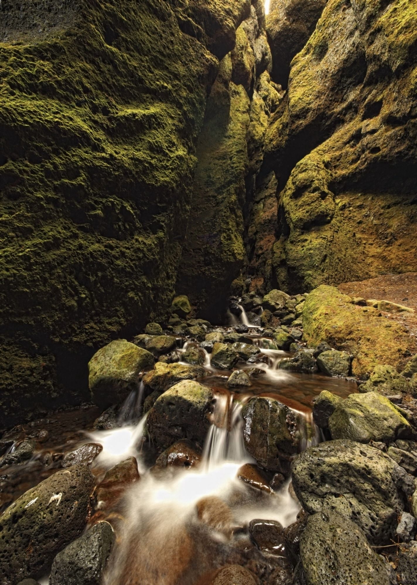 A stream runs through a slot canyon along the southern coastline of the Snaefellsnes peninsula Iceland Canvas Art - Robert Postma Design Pics (11 x 16)