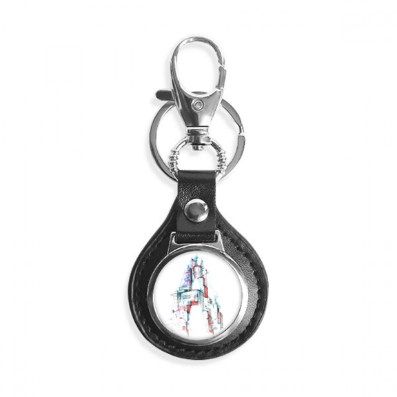 street modern building watercolor key link chain keyholder finder hook metal