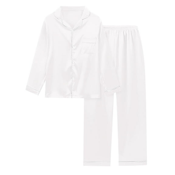 stretchy split short pajama sets for women 4-way flex sleep shorts Women's Satin Solid Long Sleeve Pajama Set Comfort Loungewear